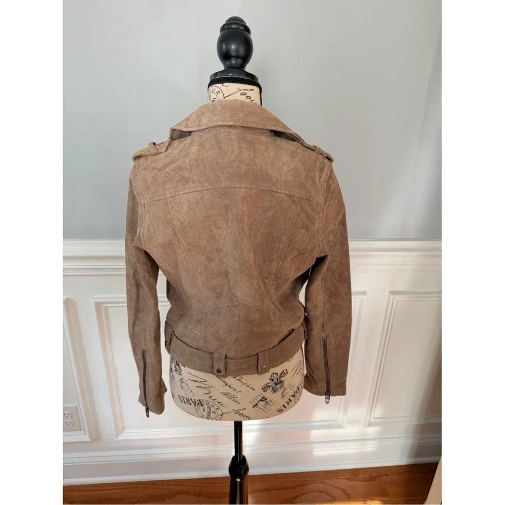 NEW BLANKNYC Denim Sueded Moto Jacket - French Taupe - Small